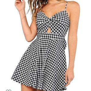 Gingham Dress Black and White